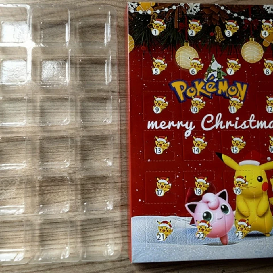 포켓몬 24개 포켓몬 어드벤트 캘린더 장난감 피카추 리자몽 이브이 애니메이션 액션 피규어 크리스마스 할로윈 캘린더 어린이 선물
