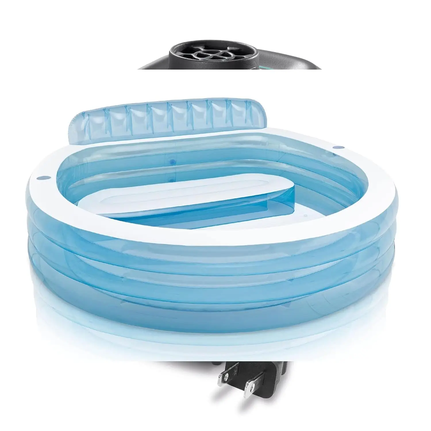 Swim Center Inflatable Family Lounge Pool: Built-In Bench – Cup Holder – 156 Gallon Capacity – 90