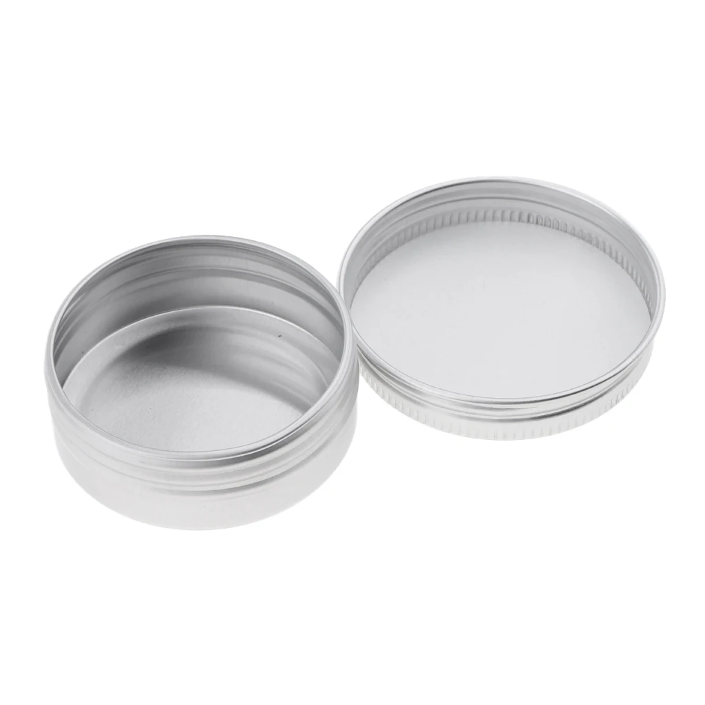 Aluminum Tins Containers with Lids Silver Color Reusable Makeup Jars Travel Portable Strong for Ointment Candles