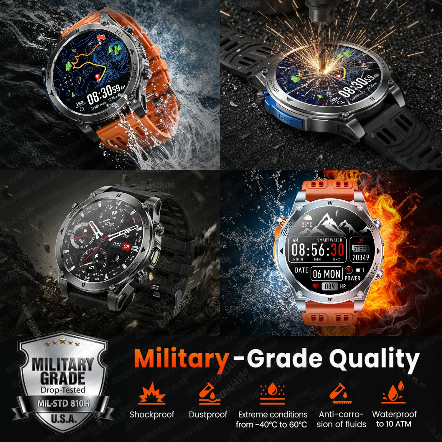 GPS Nauwkeurige Positionering  - Smartwatch Military Watches For Men recensie en prijs