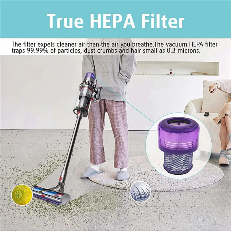 A44T 4Pcs HEPA Filters For Dyson V11 Outsize, V11 Outsize Origin, Outsize, Outsize Absolute+ Vacuum Cleaner, Parts 970422-01