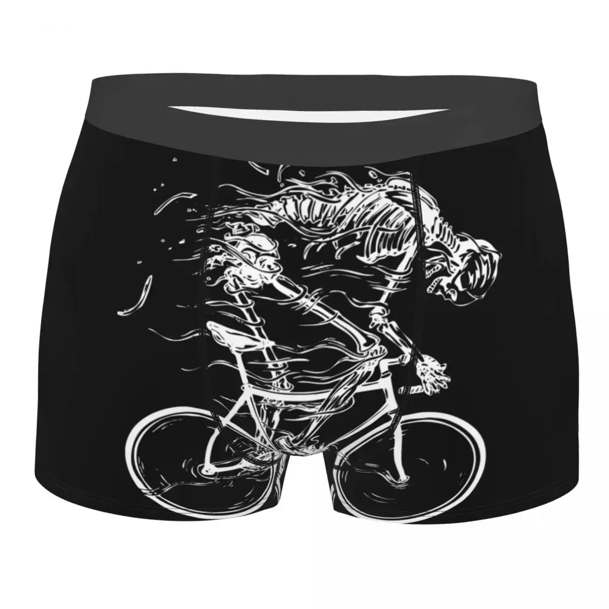 Skeleton Skull Cycle Men's Underwear Boxer Briefs Shorts Panties Humor Breathbable Underpants for Homme Plus Size