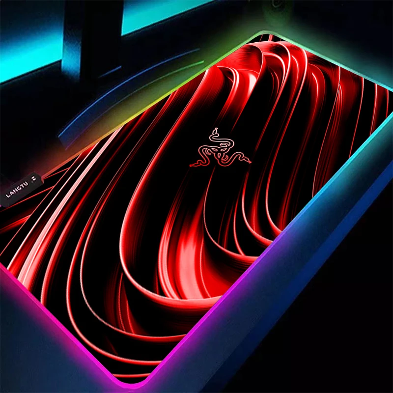 Alas Mouse LED RGB Razer Fashion Mewah Aksesoris PC Alas Mouse Gaming Besar Alas Laptop Karet Alas Meja HD Anti Selip