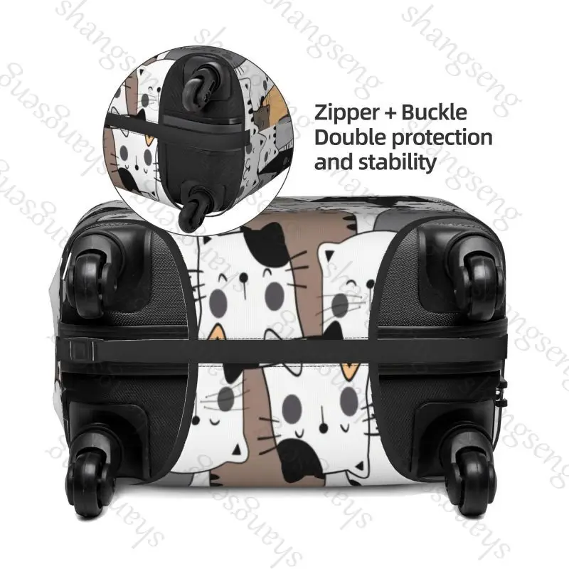 Cartoon cat pattern Thick Elastic Luggage Protective Cover Zipper Suit For 18-32in Bag Suitcase Covers Trolley Cover Travel