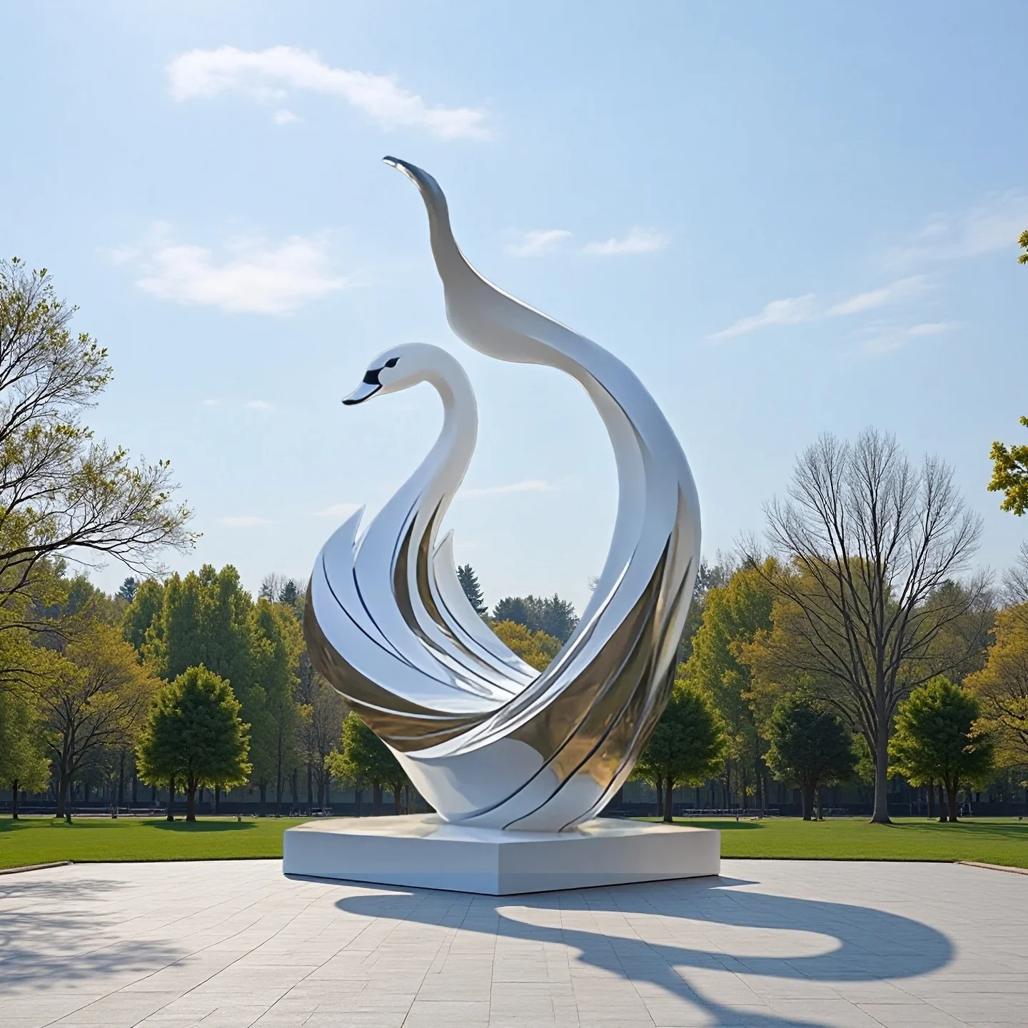 -made Large Stainless Steel Sculptures, Abstract Metal Mirror Water Features, Iconic Urban Plaza Ornaments.