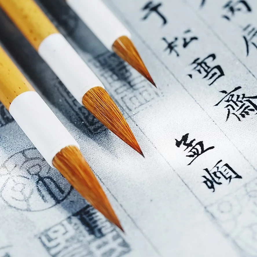 Master‘s Choice: Handmade Wolf Hair Calligraphy Set with Bamboo Handles For Expert Small Script, Sumi-e & Sutra Art Xuan Brush