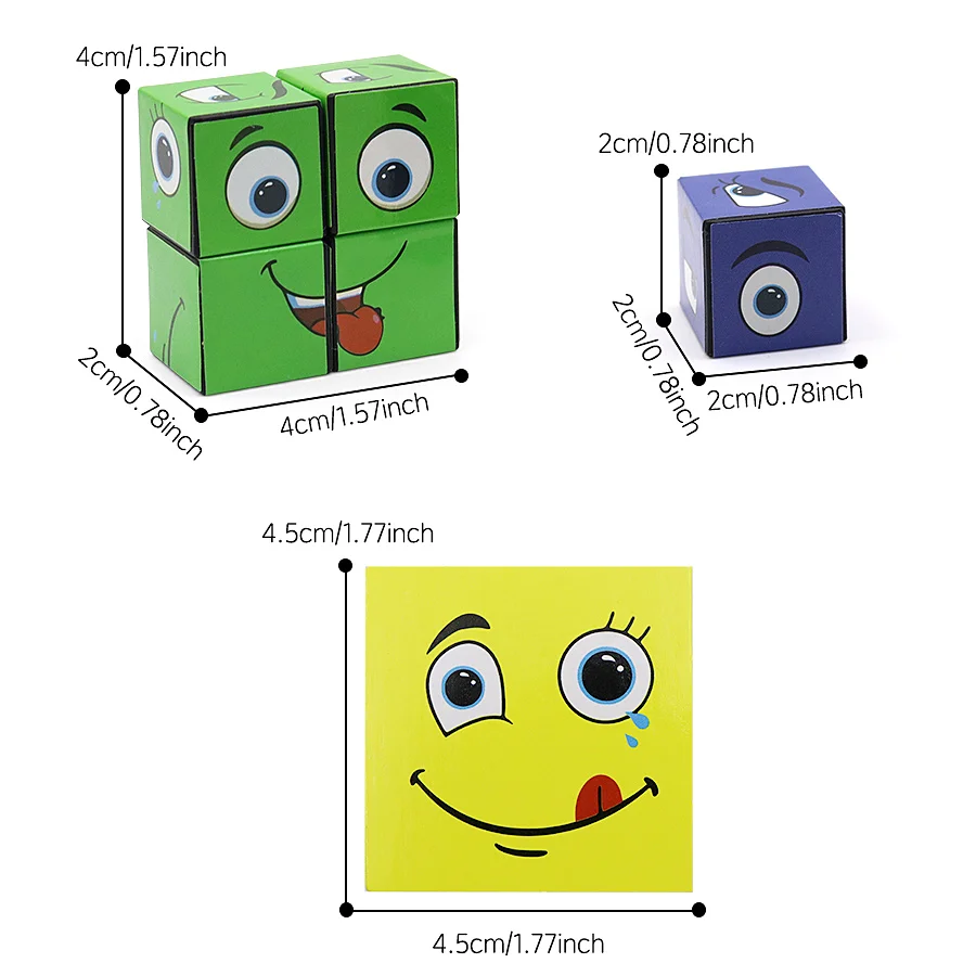 재미있는 얼굴 변화 마법 블록 카드 게임 - 어린이와 성인을 위한 퍼즐 장난감은 아이들의 상상력을 키우는데 도움이 됩니다