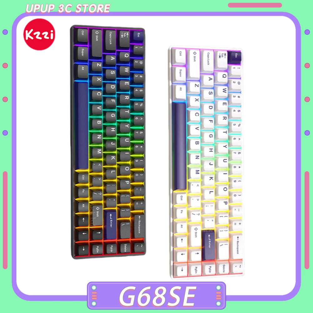 

Kzzi G68SE Magnetic Switch Mechanical Keyboard Hot-Swap Esports Gaming Wired Keyboard RGB Custom Gasket for Pc Gamer Accessories