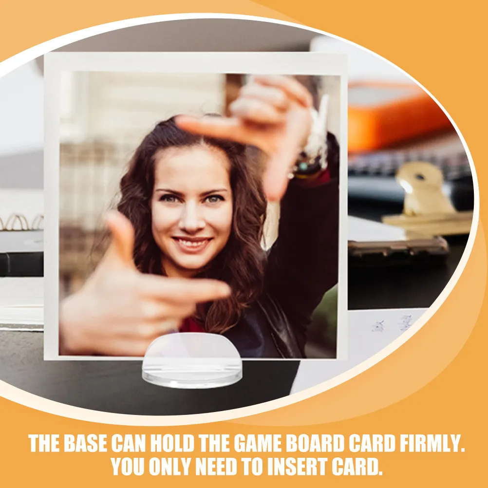 100Pcs Round Game Card Holders Compact Stable Plastic Desktop Card Stands Clear Memo Clips for Board Game Cards