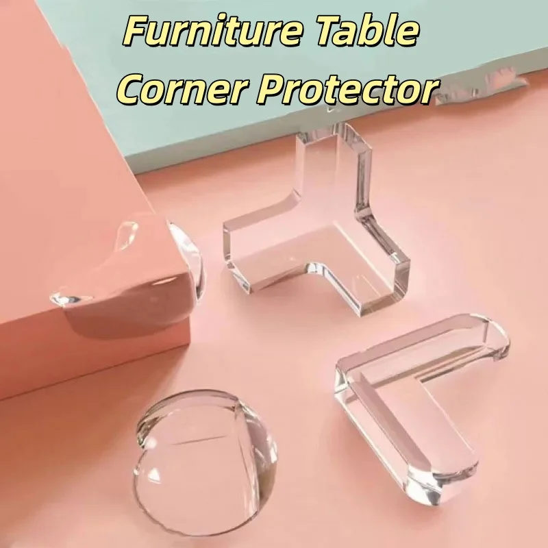 

4Pcs Children Baby Safety Silicone Protector Table Corner Edge Protection Cover Children Anticollision Edge Guards