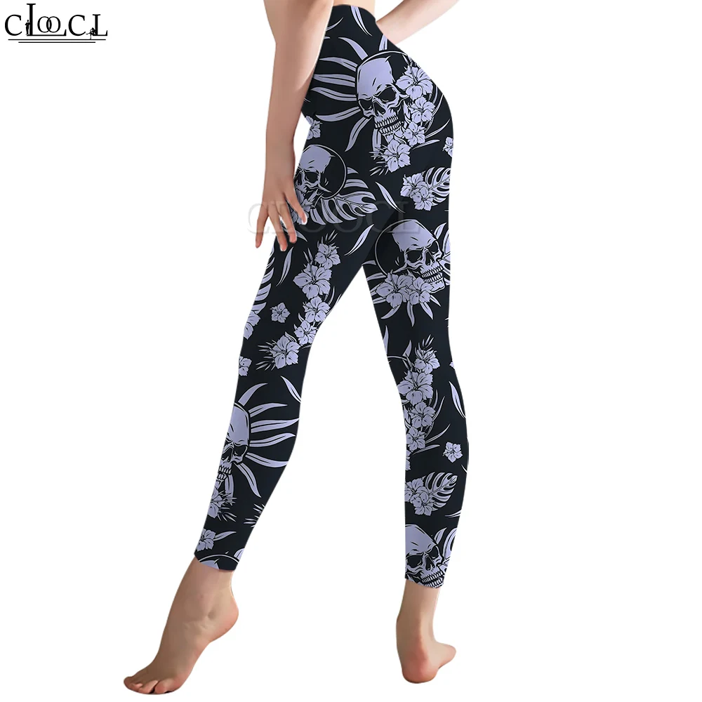 CLOOCL-Leggings con estampado de flores moradas para mujer, pantalones con estampado 3D para entrenamiento femenino, Push Up, trotar, pantalones de Yoga de cintura alta