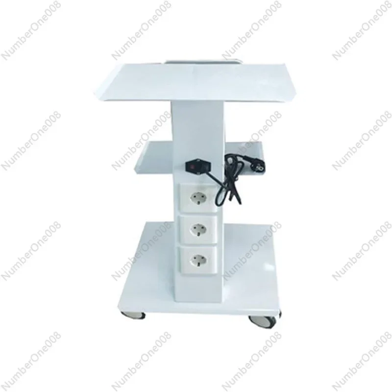 NEW Dental Trolley 3 Shelves Metal Mobile Medical Tool Cart Built-in Socket.