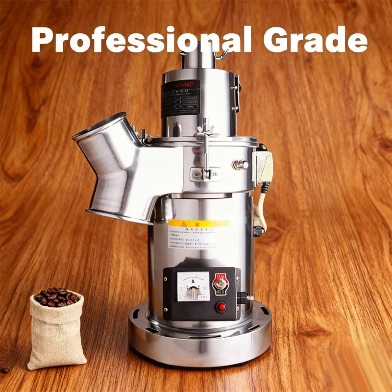 Fully Automatic Mini Powder Grinder Pulverizer 2-Hammer Vertical Stagewise Grain Spice Mill 220V  for Nut Flours