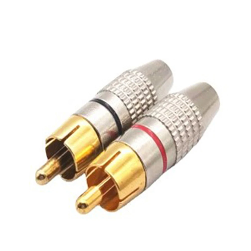 16 PCS RC.A Male Coaxial Cable Locking Connector Gold Plated For Video Audio Cables Versatile Applications