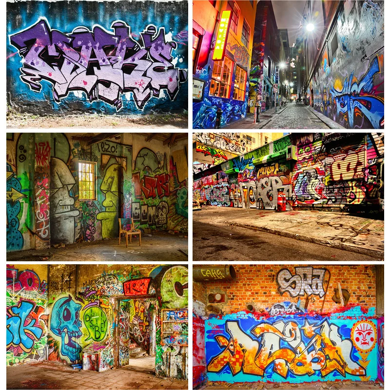 

ZHISUXI Graffiti Antique Brick Wall Photography Backdrops Props Cement Texture Stone Theme Photo Studio Background QZ-06