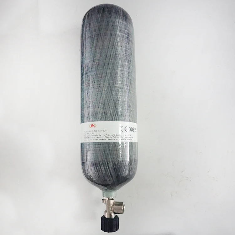HG-6.8F Positive Pressure Air Supply Gas Cylinder for SCBA 6.8L 30Mpa Epoxy Resin Shell 15-Year Service Life