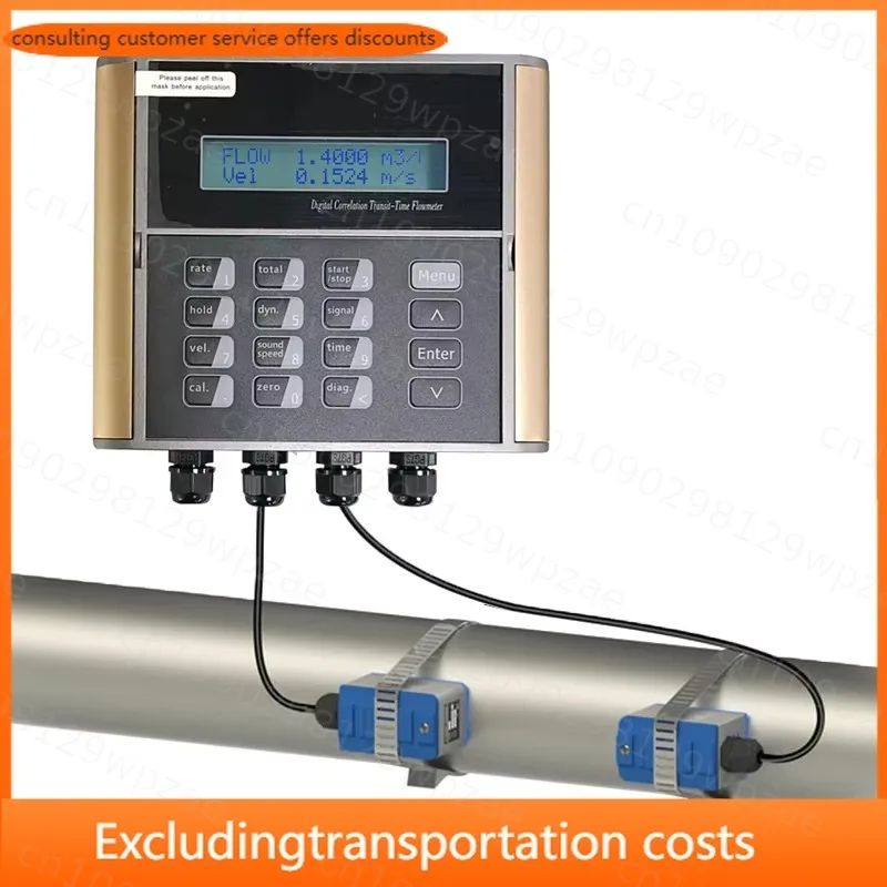 Cost-Effective Digital Clamp-On Ultrasonic Flowmeter Customizable Contactless Liquid Sensor for Water & Oil OEM Plastic Material