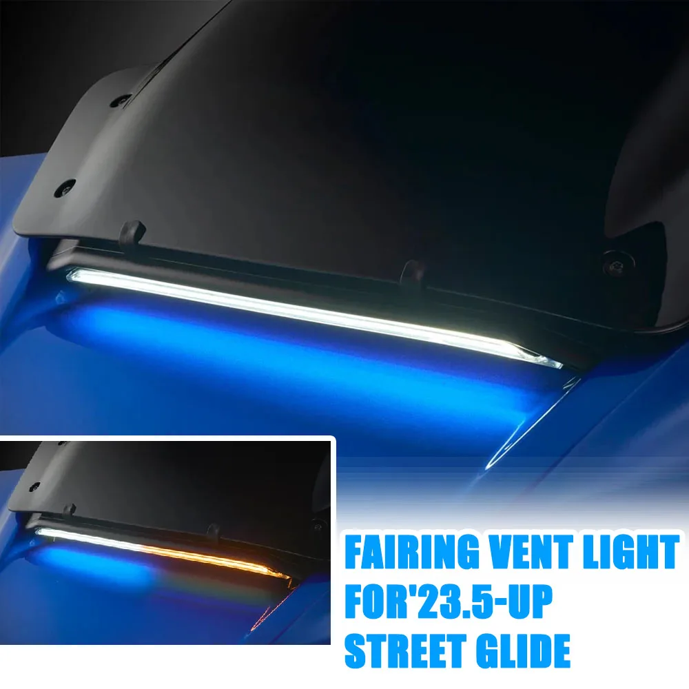 

Новый стиль мотоцикла светодиодный лобовое стекло центральный обтекатель вентиляционный светильник для Harley TouringCVO Electra Street Glide Ultra 2023-2025