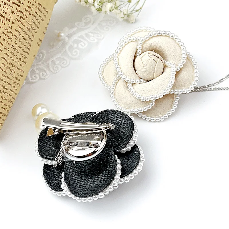 15 Styles New Design Handmade Flower Brooch Camellia Pearl Tassel Pins Korean Fashion Women Clothing Jewelry Accessories Corsage