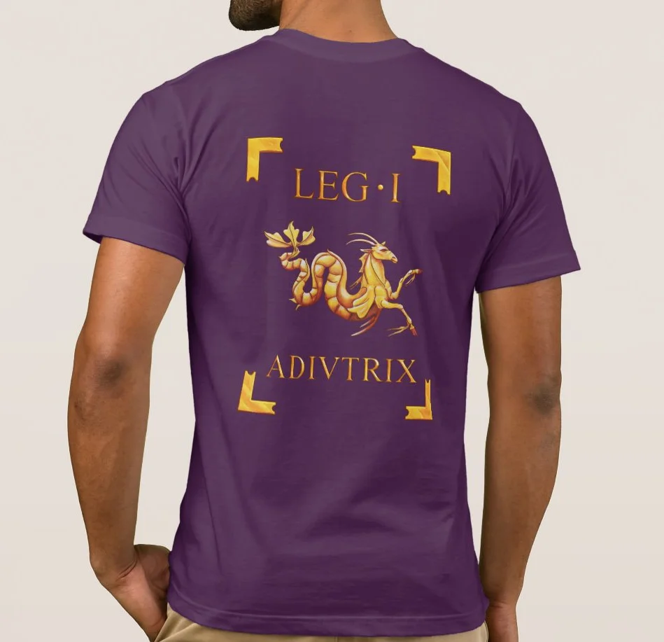 The 1st Legion, Adiutrix with Capricorn Displayed on The Back As A Legionary Vexillum Men's T Shirt