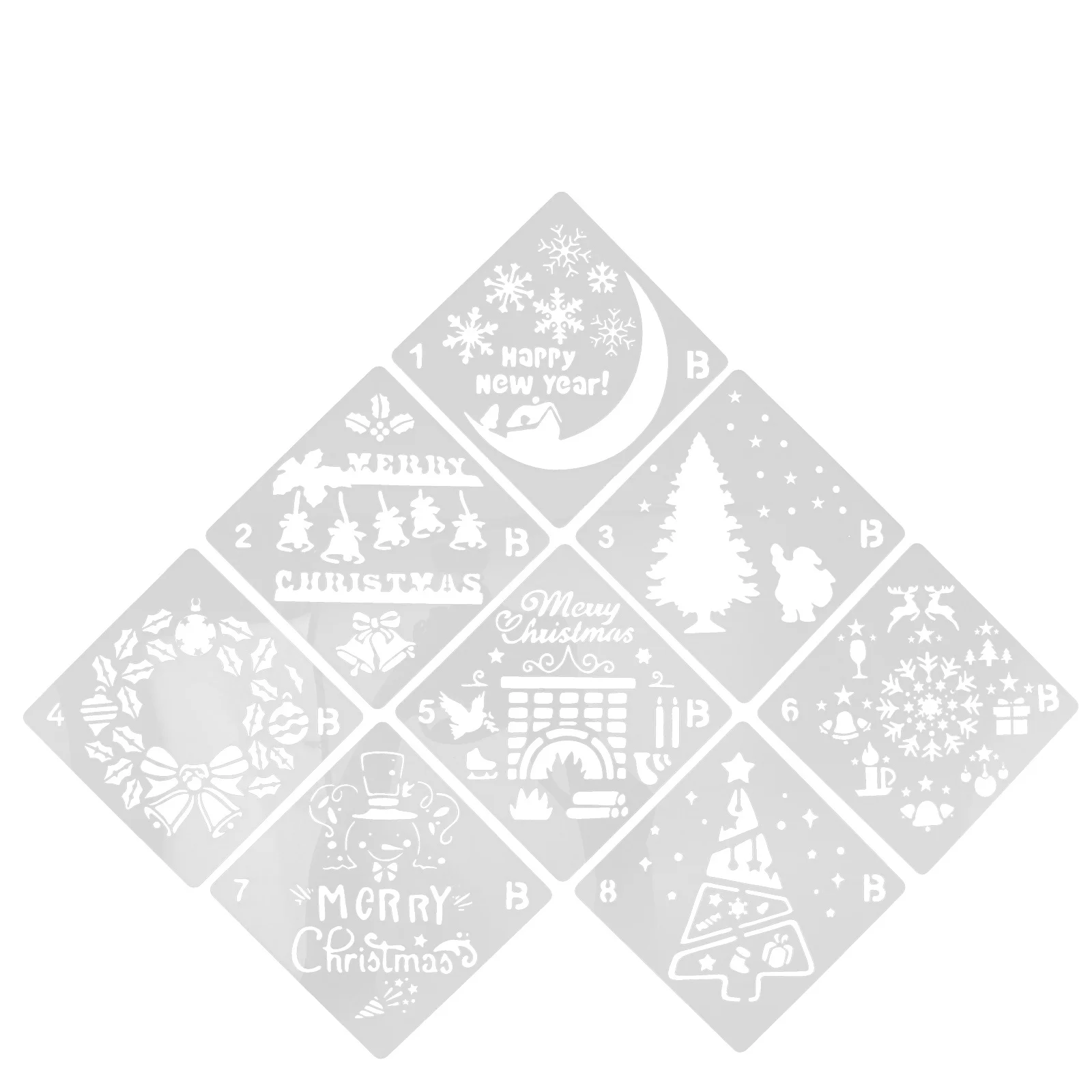 1Set Christmas Stencils Multi-Purpose Spray Templates for Home Decoration DIY Sign Stencils Xmas Craft Supplies