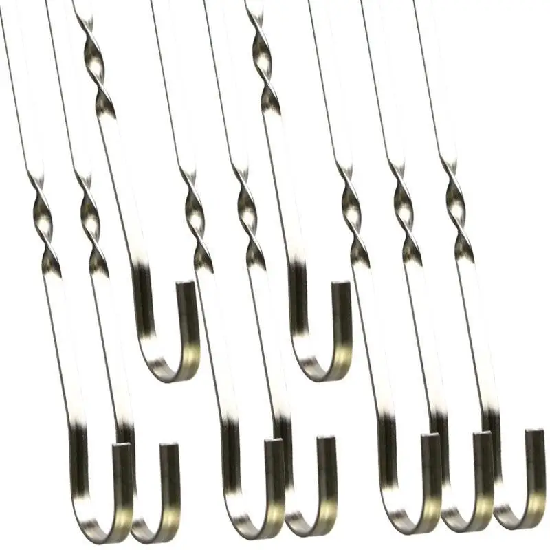 Heavy Duty 40cm Stainless Steel Barbecue Skewers Wide Flat BBQ Sticks for Outdoor Commercial Home Grilling
