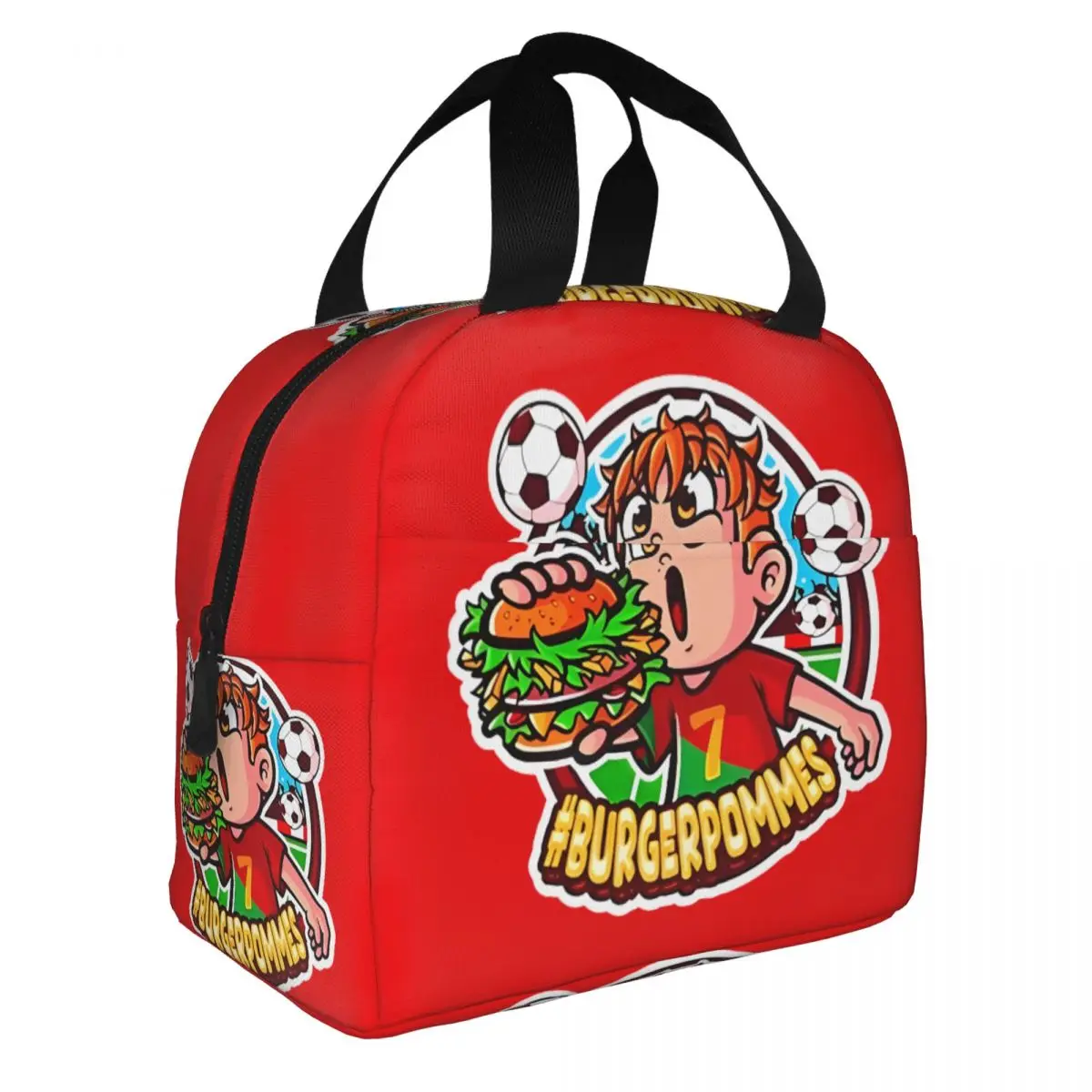 LukasBS Burgerpommes Insulated Lunch Bags Cooler Bag Lunch Container ICrimax Game High Capacity Tote Lunch Box Girl Boy Beach