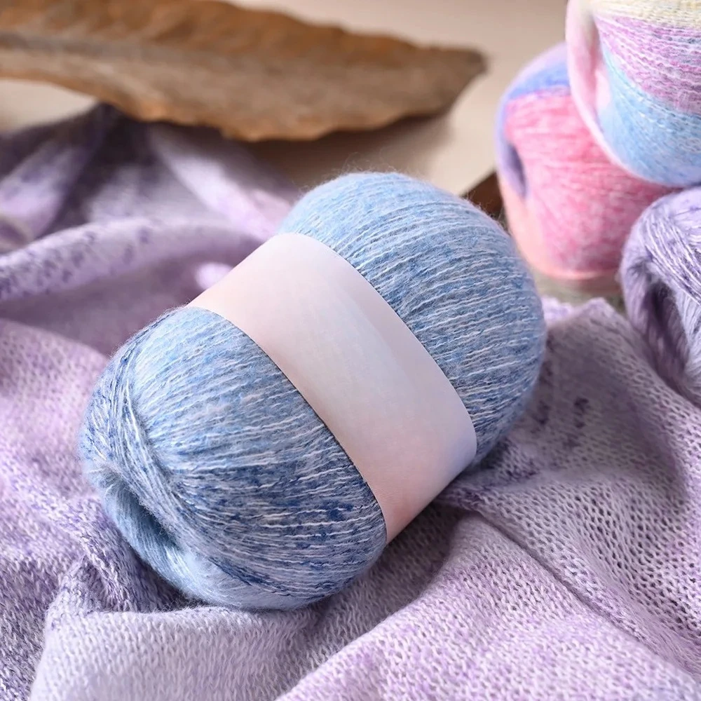 50g 1pc Gradient Dyed Yarn,soft and Skin Friendly Medium Coarse Yarn,handmade DIY Sweater,scarf,hat,crochet Hook Material Bag