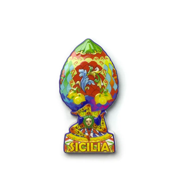 3D Sicily Italy Magnetic Refrigerator Sticker Creative Painted Travel Souvenir Home Decor Gift 3D Three-dimensional