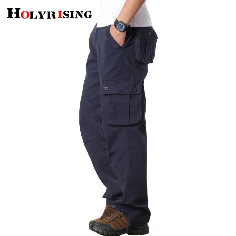 Holyrising-Pantalon Cargo Décontracté en Coton pour Homme, FjMulti Poches, Taille 29-44, Nouvelle Mode Militaire, 18677-5