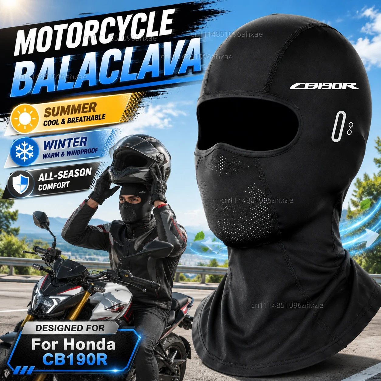 For Honda CB190R CB 190R 2022 2021 2020 Motorcycle Balaclava Summer Glasses Face Breathable Hole Winter Warm breathable