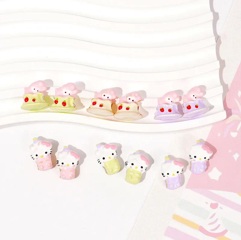 Miniso Fashion bandul kucing Sanrio KT manik-manik yang cocok untuk hadiah aksesori perhiasan gelang wanita asli