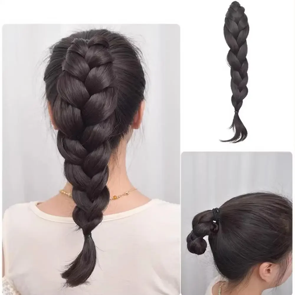 Synthetic Wigs Fashion New Chinese Style Long Curly Hair High Ponytail Grabber Twist Braid Natural Artificial Hair