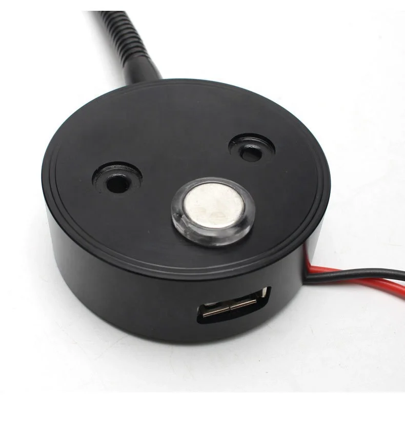 DC10-30V صمام ثنائي باعث للضوء بجانب السرير ضوء القراءة مع منفذ شحن USB اللمس يعتم 3-Color RV ضوء خرطوم داخلي