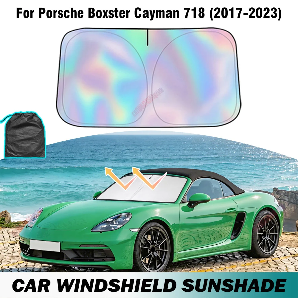 For Porsche 718 Cayman 2017-2023 Auto Windshield Sun Shade Visor Cover Front Window UV Protection Interior Accessories