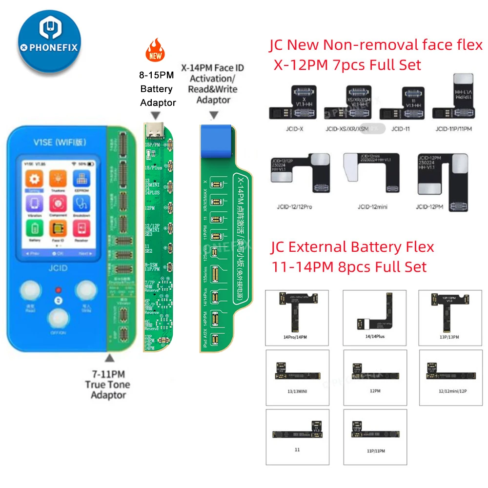 JC V1SE Cho IPHONE 6- 14 Pro MAX Cảm Quang Màu Sắc Ban Đầu Cảm Ứng Sốc Pin Vân Tay SN Lập Trình Viên Máy In sửa Chữa