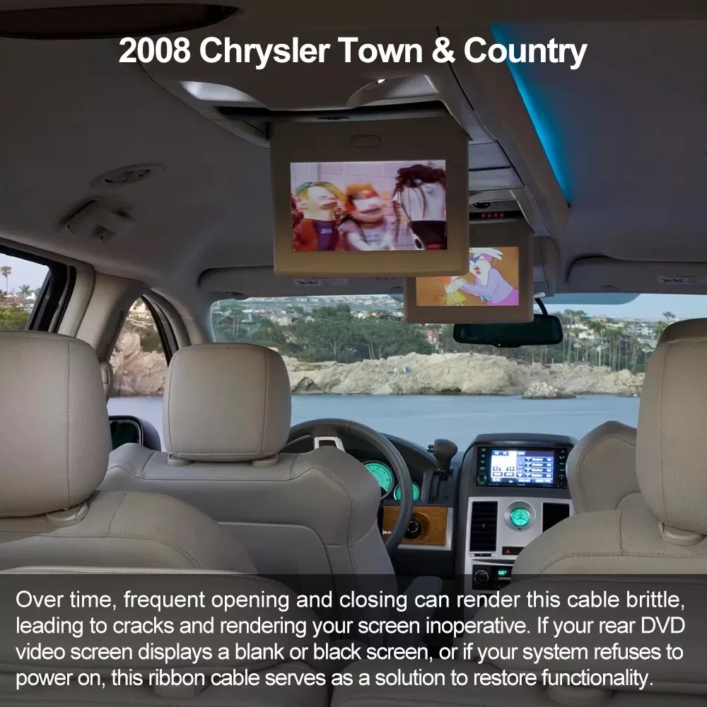 2 Stück/Set Rückseiten-VES-Bildschirmkabel für Dodge Ram, Chrysler Town Country DVD-Player 07-12 – Detail 5