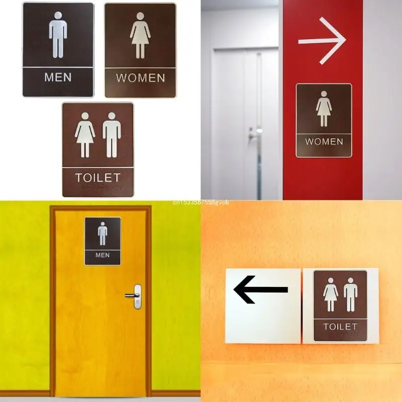 Bathroom Wall Sticker Woman Man Toilet Sign WC Home Hotel Washroom Door Signs Art Decal for Restroom Restaurant Unisex