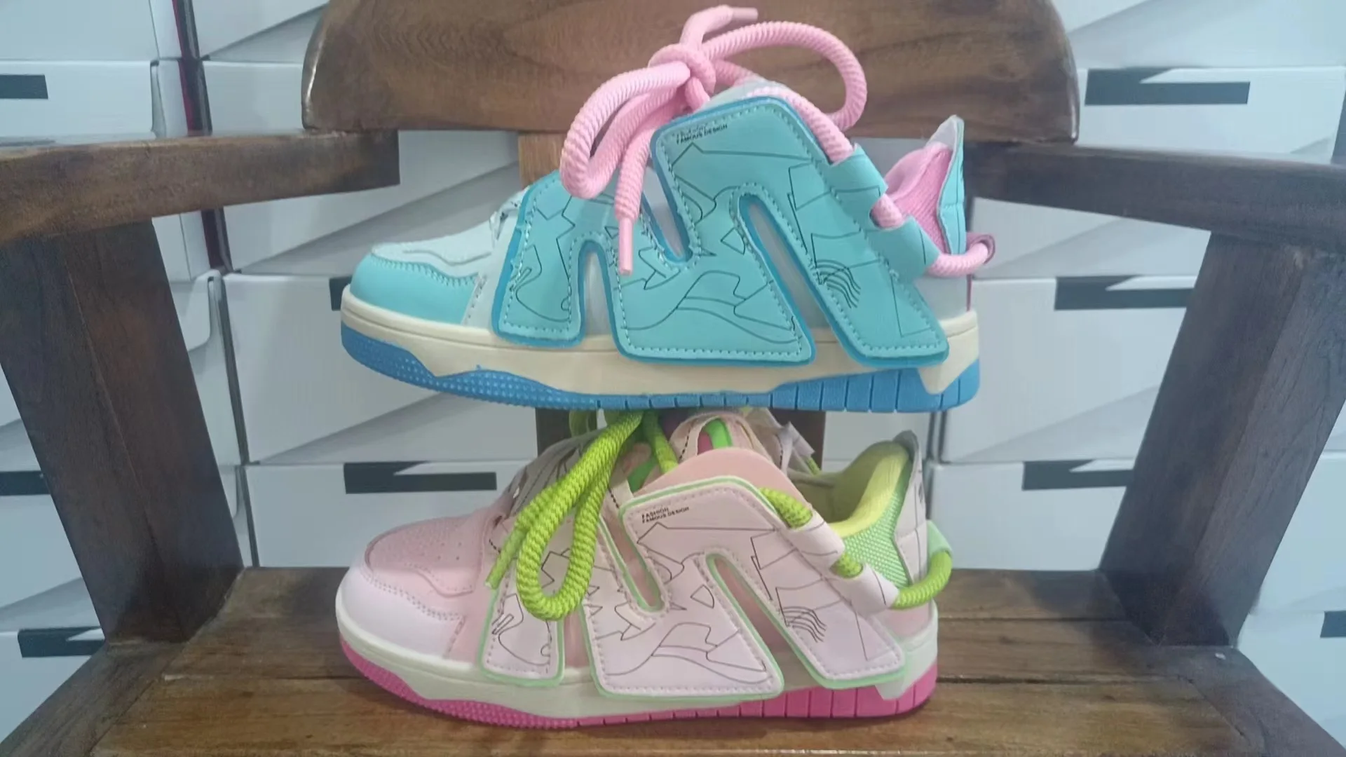 Autumn Breathable Women & Men Shoes Fashion Color Contrast Letter Leisure Sports Sneakers Size 36-44