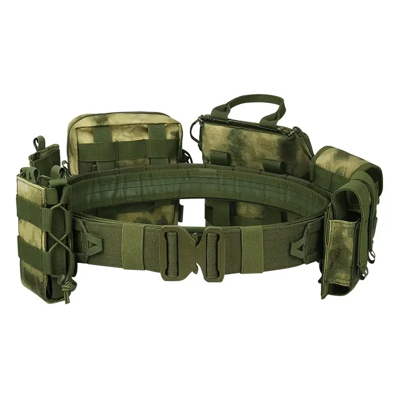 Yakeda Tactical Waist Bag 8 in 1 ATFG MOX Camouflage Molle Combat Belt With Pouches