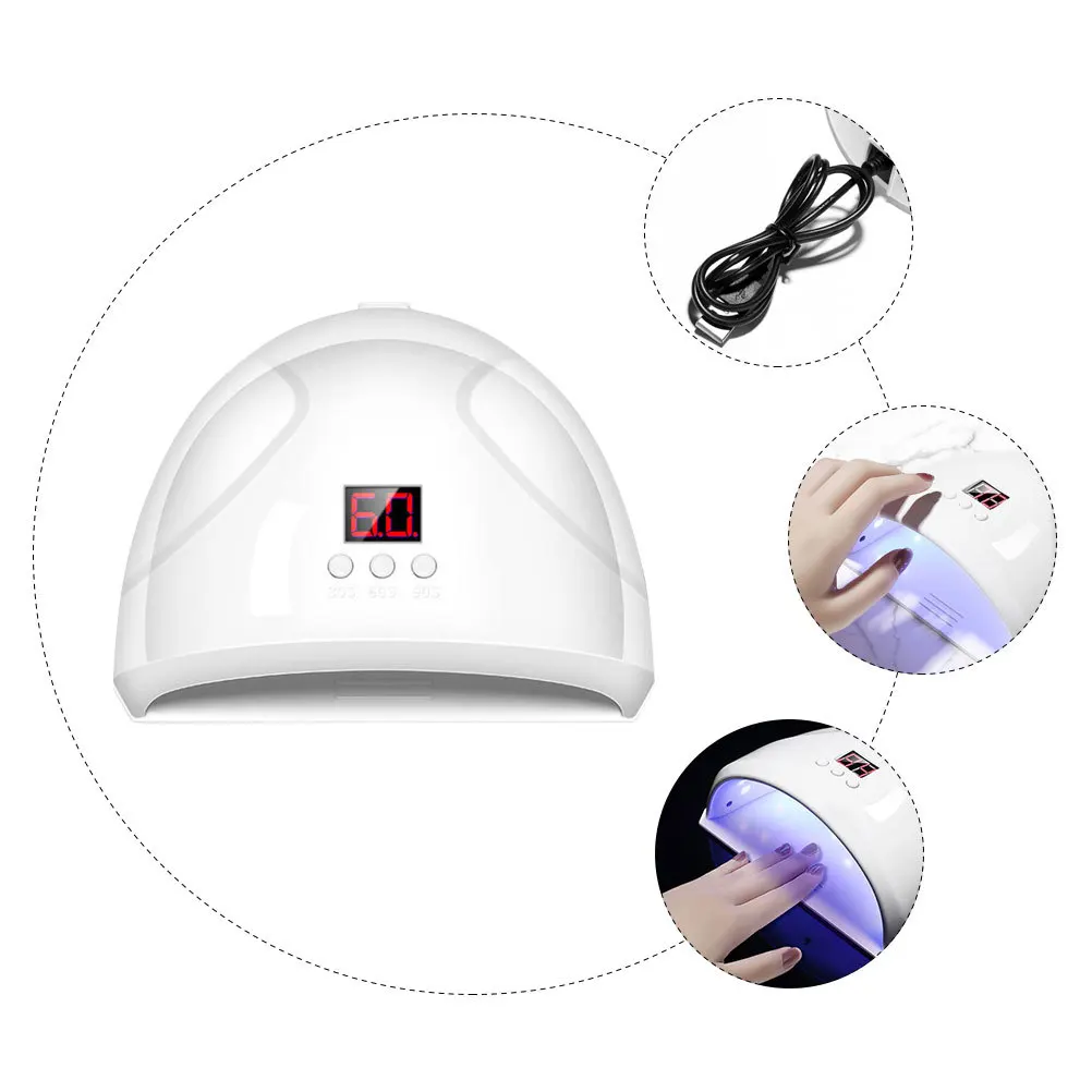 Lampada per unghie UV LED da 36 W Asciugatrice professionale per polimerizzazione del gel con ampio display con rilevamento automatico 3 modalità timer per strumento artistico per manicure