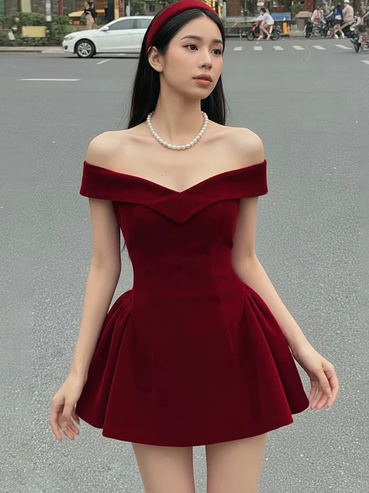 Cutenew Bow Patchwork Dress Women Sexy Noble Chic Slash Neck Sleeveless Zip Ruffled Ruched Stretch Party Prom Banquet Bodycon