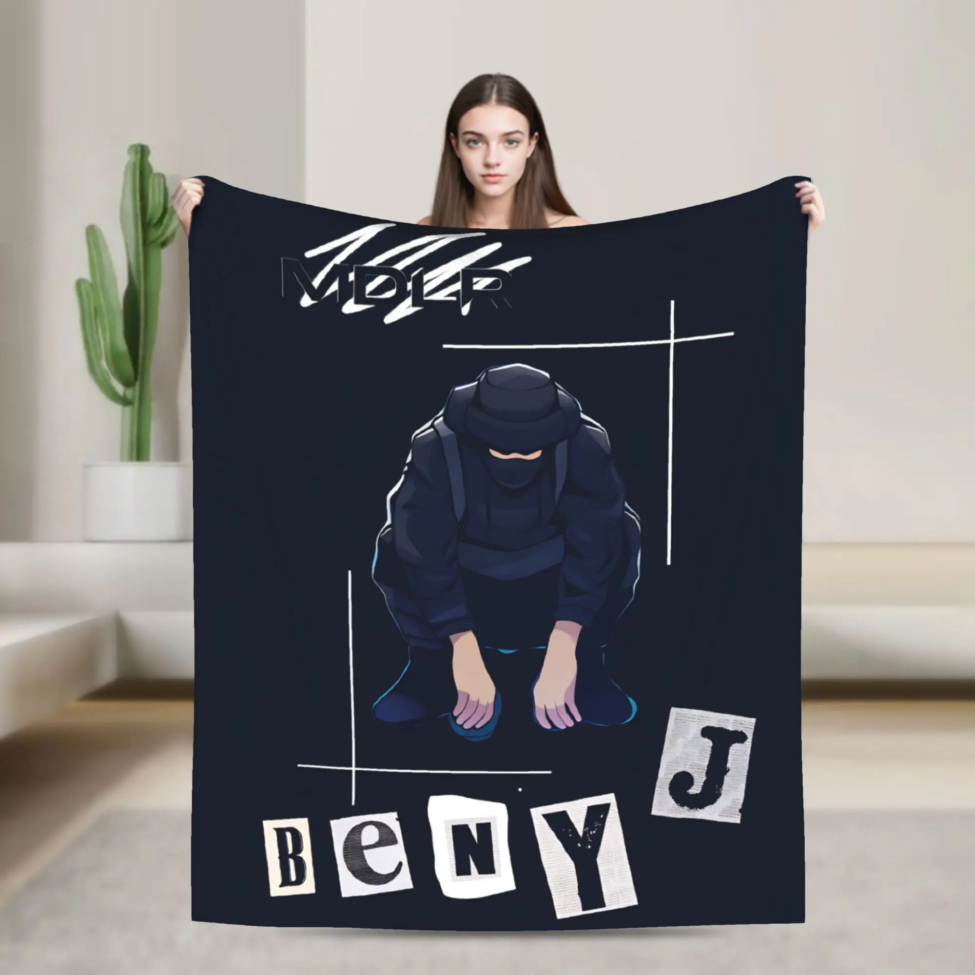 B-bENY Rapper JR  Flannel Blanket  Soft Warm Bedding Throws for Home Decor Camping Street Trend Bedspread Sofa Bed Cover