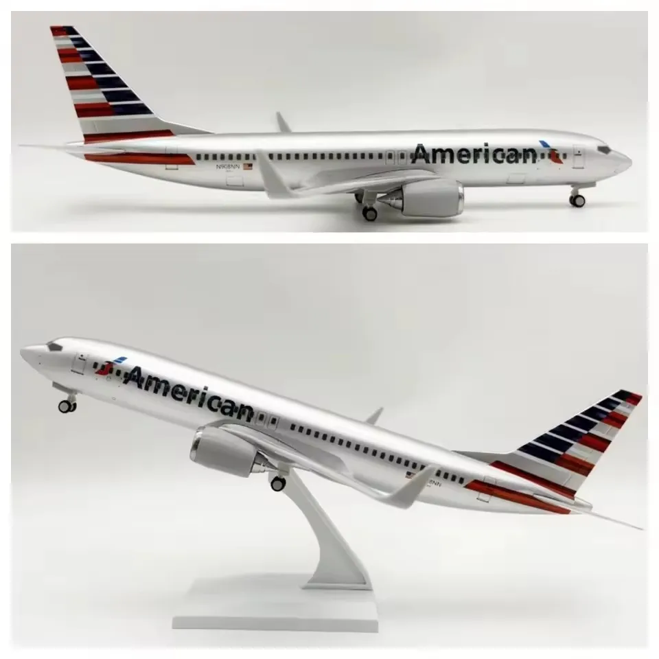 737 Airplanes Model B737 America Airways 30cm Scale Aircraft Diecast Static Model Kit Resin Souvenir Plane With Stand