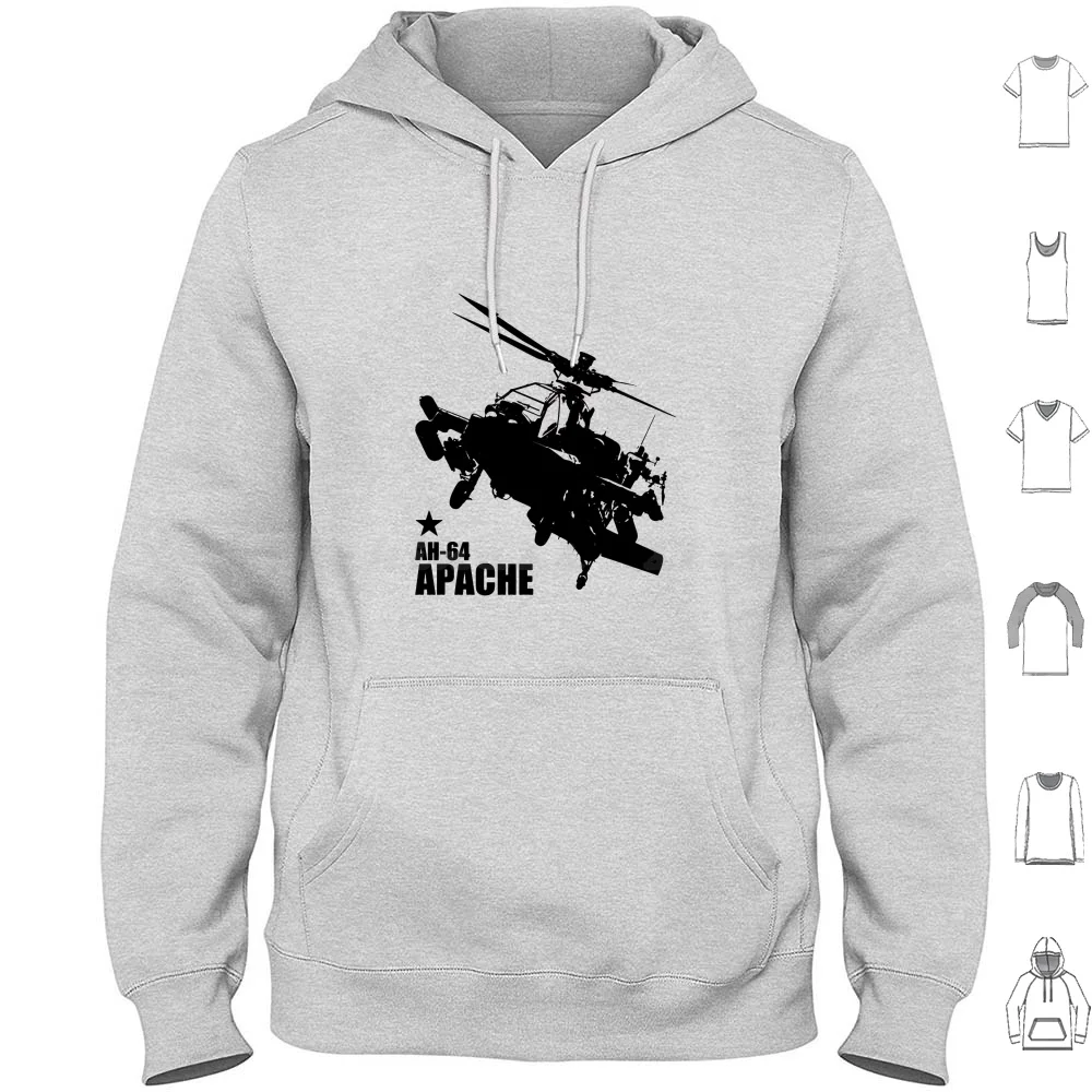 Ah-64 Apache ( Small Logo ) Hoodies Long Sleeve Apache Helicopter Air Cav Ah 64 Apache Army Apache Helicopter Patch