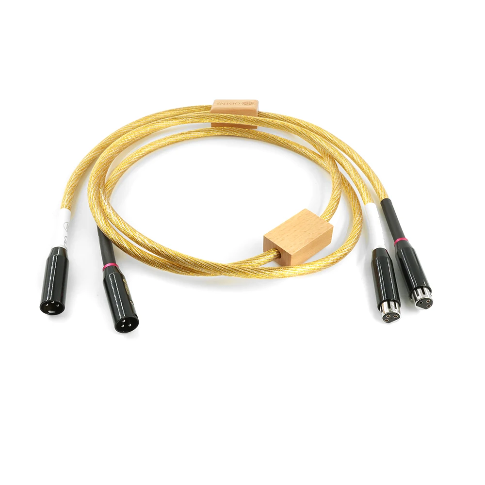 الحمى الرائدة زوج واحد من Odin ODIN Sterling Gold Silver XLR Cannon خط إشارة الصوت المتوازن للذكور والإناث