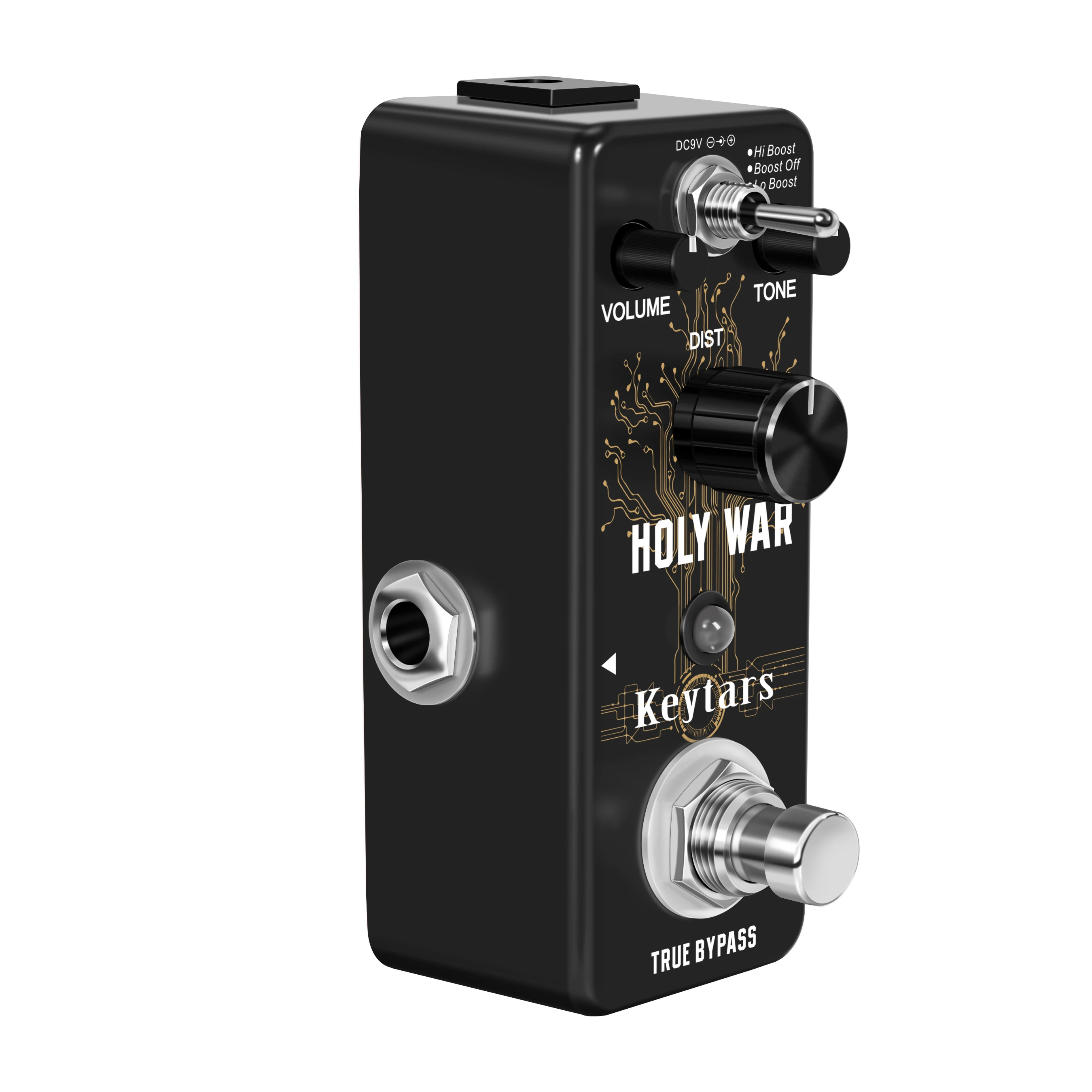 Keytars LEF-305 Heavy Metal Distortion Pedal Holy War Analog Dist Pedal for Electric Guitar Classic 80's Metal Sound True Bypass