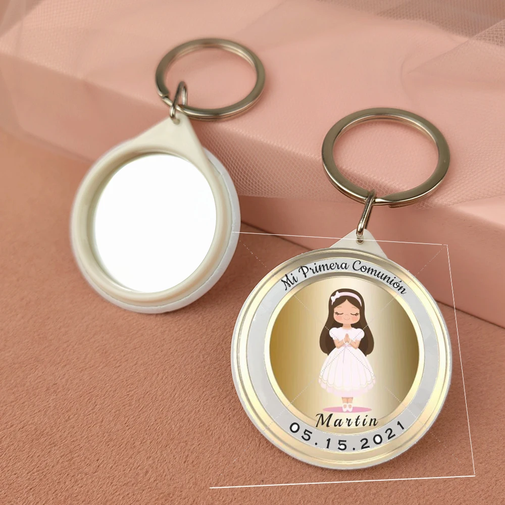 Personalized Baptism Favor Baby Christening Gift For Guests Mirror Bottle Opener Keychain Fridge Magnet First Communion Souvenir