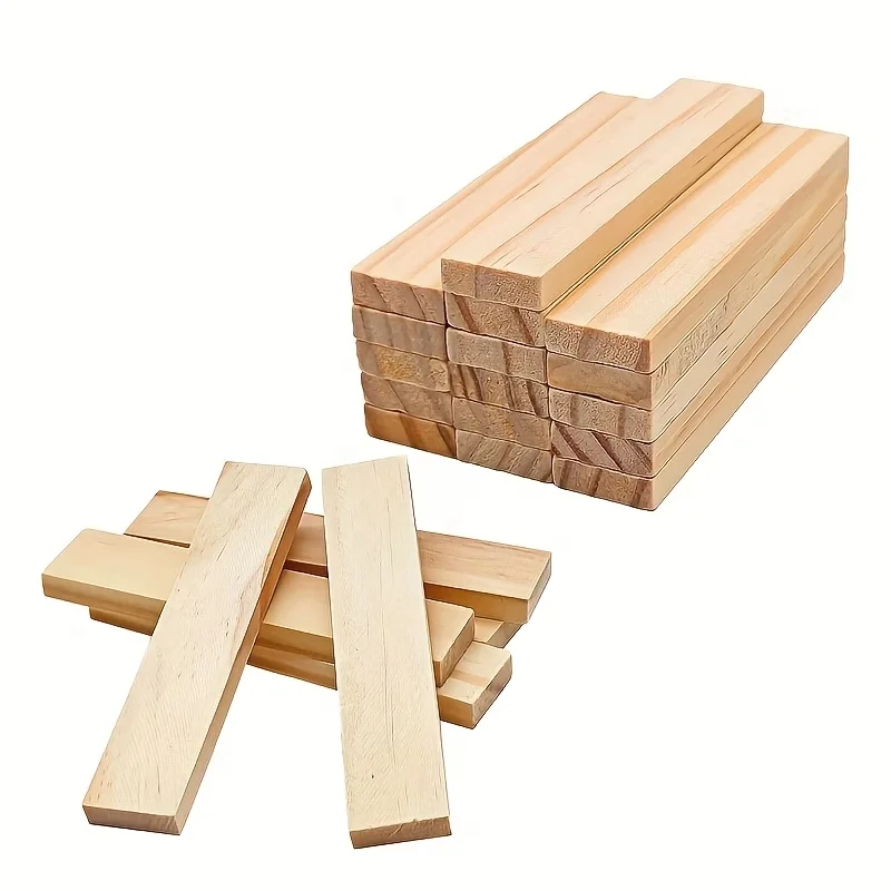 Unfinished Natural Wood Craft Blocks Sticks,Smooth Sanded Wooden Boards for DIY Projects,Painting,Home Decor,Woodworking Tools