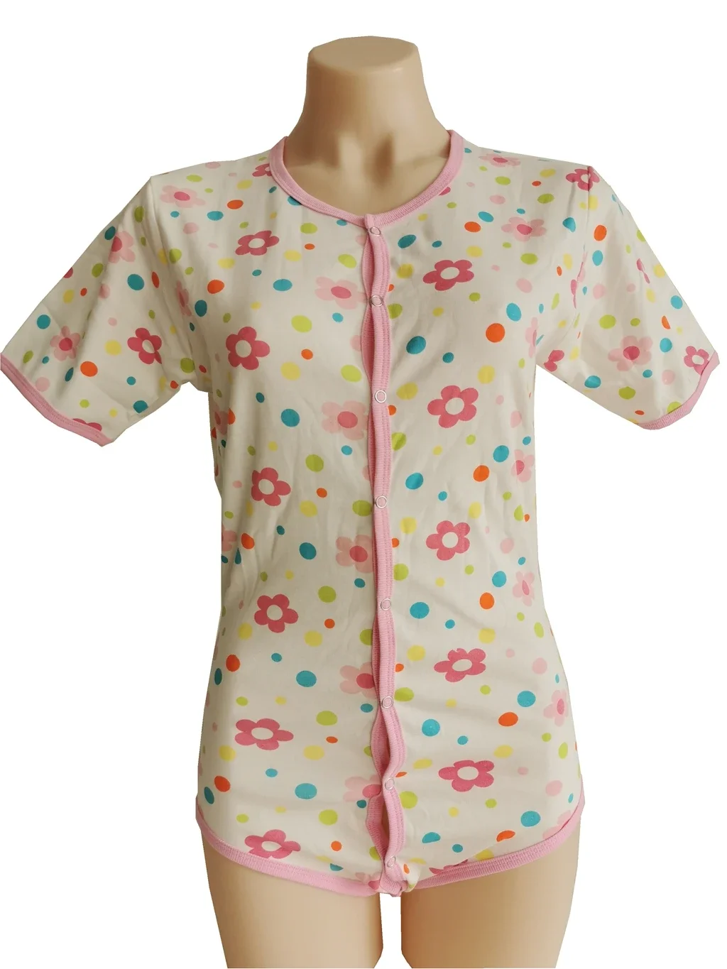 ABDL Body per adulti con fiori rosa con bottoni automatici sul davanti/ Tutina per adulti/ Pagliaccetto per neonati per adulti/Vestiti DDLG/Coppia Tute per la casa